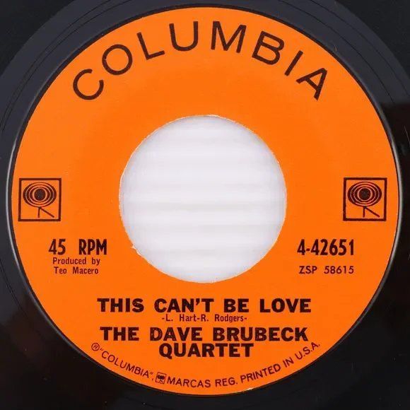 The Dave Brubeck Quartet – Bossa Nova U.S.A. 1962 45 rpm 7" Vinyl Record 4-42651 - Picture 5 of 9